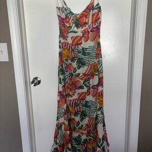 Tropical Print Maxi Dress